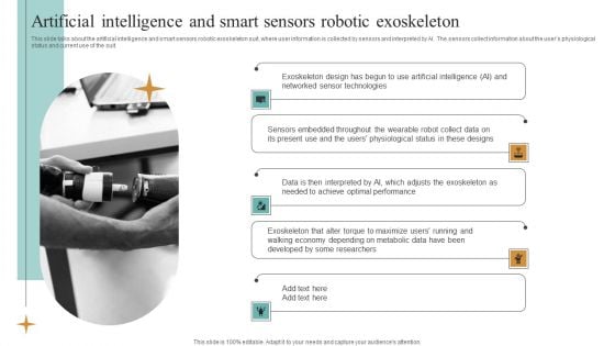 Integrating Robotic Exoskeleton Artificial Intelligence And Smart Sensors Robotic Graphics PDF