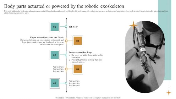 Integrating Robotic Exoskeleton Body Parts Actuated Or Powered By The Robotic Introduction PDF