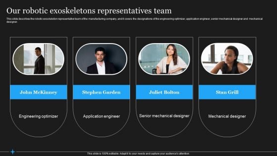 Integrating Robotic Exoskeleton Our Robotic Exoskeletons Representatives Team Ideas PDF