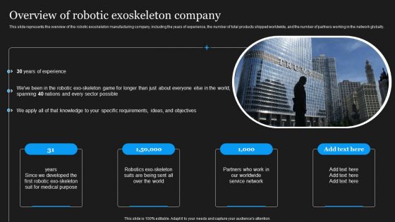 Integrating Robotic Exoskeleton Overview Of Robotic Exoskeleton Company Brochure PDF