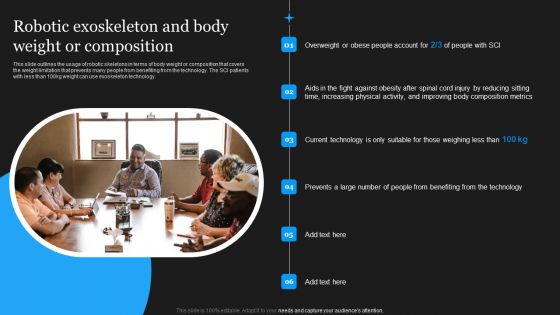 Integrating Robotic Exoskeleton Robotic Exoskeleton And Body Weight Brochure PDF