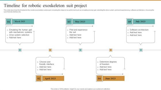 Integrating Robotic Exoskeleton Timeline For Robotic Exoskeleton Suit Project Portrait PDF Integrating Robotic Exoskeleton Timeline For Robotic Exoskeleton Suit Project Portrait PDF