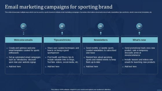 Integrating Sports Marketing Campaign Email Marketing Campaigns For Sporting Brand Guidelines PDF