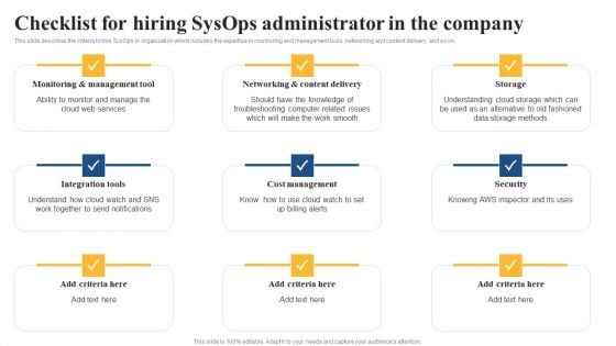 Integrating Sysops To Enhance Process Efficiency Checklist For Hiring Sysops Administrator Formats PDF Integrating Sysops To Enhance Process Efficiency Checklist For Hiring Sysops Administrator Formats PDF
