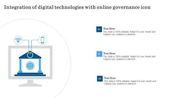 Integration Of Digital Technologies With Online Governance Icon Information PDF