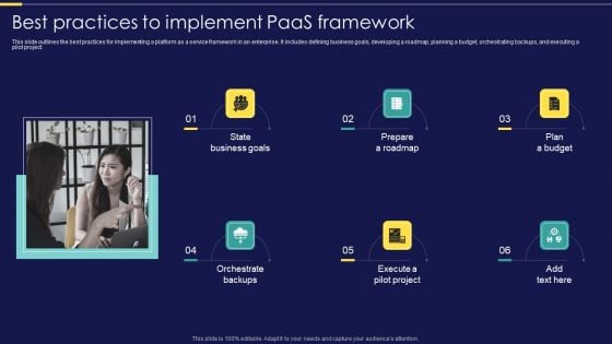 Integration Of Paas Best Practices To Implement Paas Framework Ppt Layouts Inspiration PDF