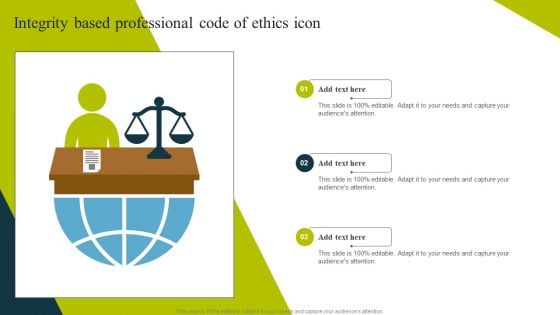 Integrity Based Professional Code Of Ethics Icon Summary PDF