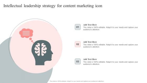 Intellectual Leadership Strategy For Content Marketing Icon Background PDF