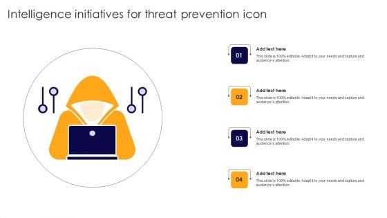 Intelligence Initiatives For Threat Prevention Icon Elements PDF