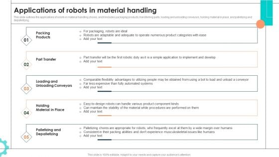 Intelligent Manufacturing Applications Of Robots In Material Handling Introduction PDF