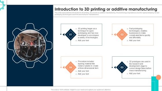 Intelligent Manufacturing Introduction To 3D Printing Or Additive Manufacturing Rules PDF