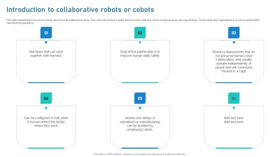 Intelligent Process Automation IPA Introduction To Collaborative Robots Or Cobots Mockup PDF