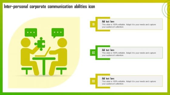 Inter Personal Corporate Communication Abilities Icon Introduction PDF