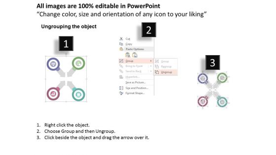 Interconnected Circles With Arrows And Icons Powerpoint Templates