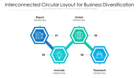 Interconnected Circular Layout For Business Diversification Ppt Graphics PDF