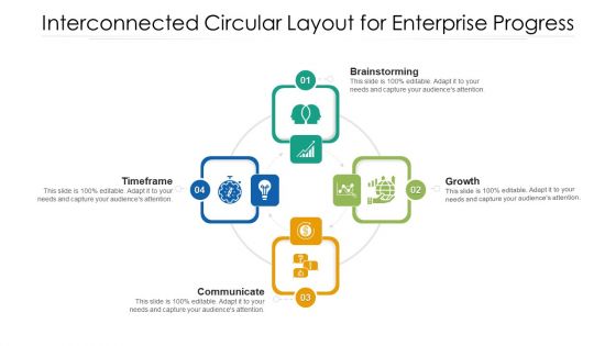 Interconnected Circular Layout For Enterprise Progress Ppt Show Rules PDF