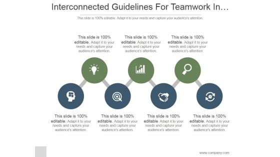 Interconnected Guidelines For Teamwork In Management With Description Ppt PowerPoint Presentation Sample