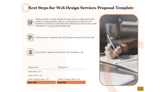 Interface Designing Services Next Steps For Web Design Services Proposal Template Rules