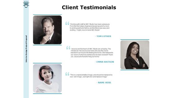 Interior Fitting Proposal Client Testimonials Ppt Inspiration Show PDF