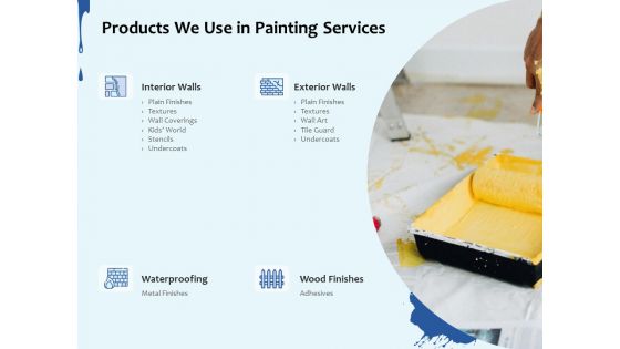 Internal And External Paint Products We Use In Painting Services Ppt Ideas Outfit PDF