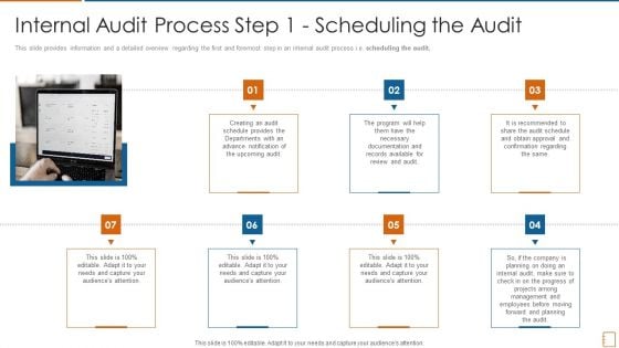 Internal Audit Process Step 1 Scheduling The Audit Ppt Layouts Vector PDF Internal Audit Process Step 1 Scheduling The Audit Ppt Layouts Vector PDF