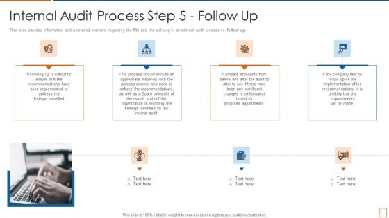 Internal Audit Process Step 5 Follow Up Ppt Infographics Icon PDF