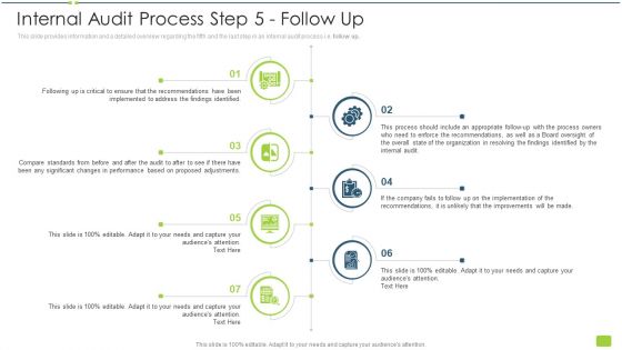 Internal Audit Process Step 5 Follow Up Ppt Professional Graphic Tips PDF