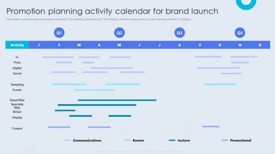 Internal Brand Launch Plan Promotion Planning Activity Calendar For Brand Launch Brochure PDF