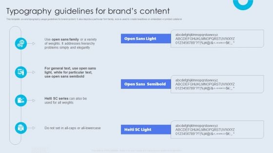 Internal Brand Launch Plan Typography Guidelines For Brands Content Icons PDF