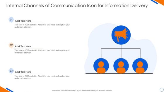 Internal Channels Of Communication Icon For Information Delivery Sample PDF