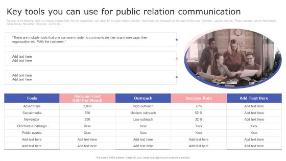 Internal Communication Plan And Key Practices Key Tools You Can Use For Public Relation Communication Microsoft PDF