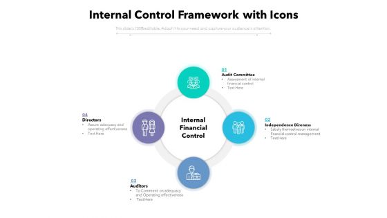 Internal Control Framework With Icons Ppt PowerPoint Presentation Infographics Background PDF
