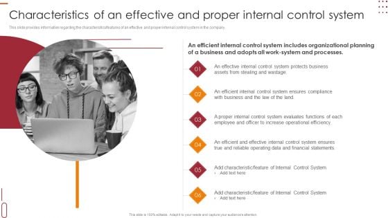 Internal Control Management Goals And Techniques Characteristics Of An Effective And Proper Internal Control System Template PDF