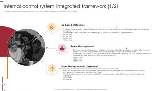 Internal Control Management Goals And Techniques Internal Control System Integrated Framework Diagrams PDF