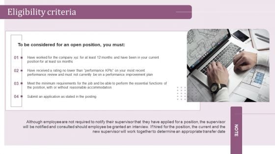 Internal Hiring Handbook Eligibility Criteria Ppt PowerPoint Presentation Gallery Graphics Example PDF