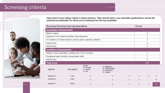Internal Hiring Handbook Screening Criteria Ppt PowerPoint Presentation File Icons PDF