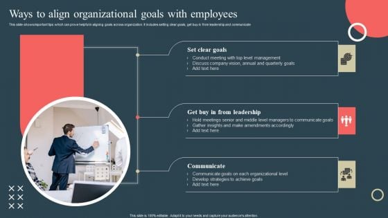 Internal Promotion Strategy To Enhance Brand Awareness Ways To Align Organizational Goals With Employees Infographics PDF