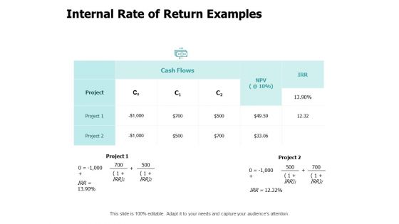 Internal Rate Of Return Examples Ppt PowerPoint Presentation Pictures Styles
