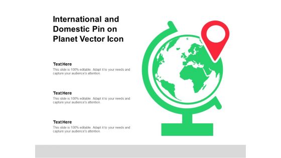 International And Domestic Pin On Planet Vector Icon Ppt PowerPoint Presentation Portfolio Clipart PDF