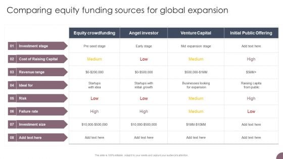 International Business Extension Comparing Equity Funding Sources For Global Expansion Microsoft PDF