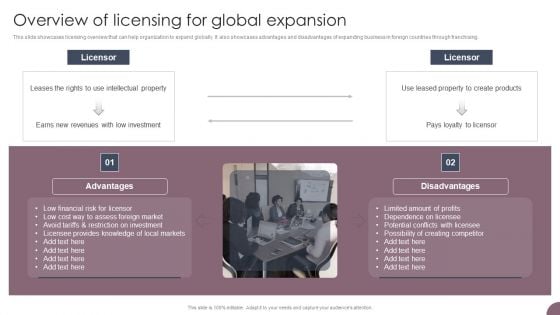 International Business Extension Overview Of Licensing For Global Expansion Brochure PDF