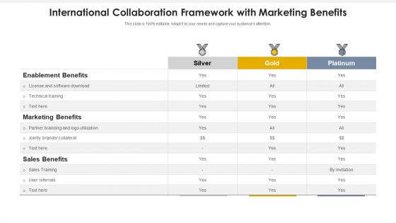 International Collaboration Framework With Marketing Benefits Brochure PDF