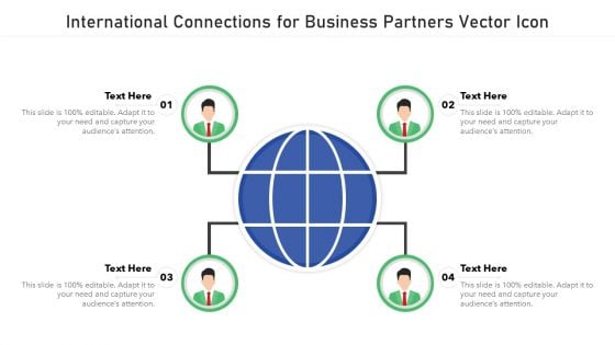 International Connections For Business Partners Vector Icon Ppt PowerPoint Presentation File Design Templates PDF