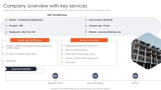 International Design And Architecture Firm Company Overview With Key Services Microsoft PDF