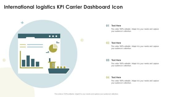 International Logistics KPI Carrier Dashboard Icon Ppt Icon Gallery PDF