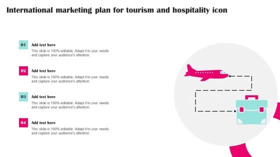 International Marketing Plan For Tourism And Hospitality Icon Brochure PDF