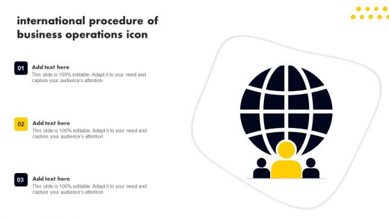 International Procedure Of Business Operations Icon Clipart PDF