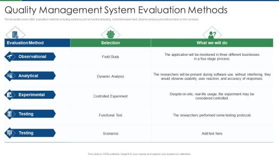 International Standard For Quality Management System Quality Management System Evaluation Methods Rules PDF