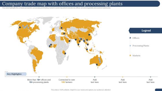 International Trading Business Export Company Company Trade Map With Offices And Processing Plants Introduction PDF