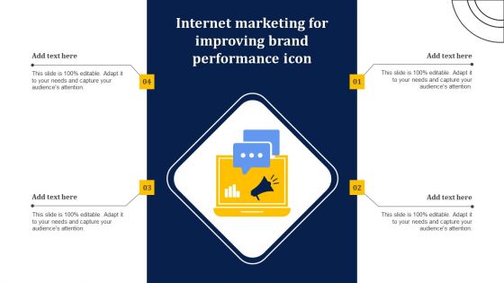 Internet Marketing For Improving Brand Performance Icon Diagrams PDF